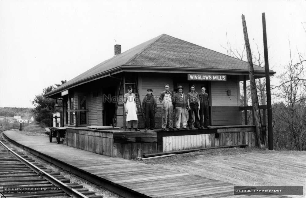 Postcard: Maine Central Railroad Station, Winslows Mills, Maine